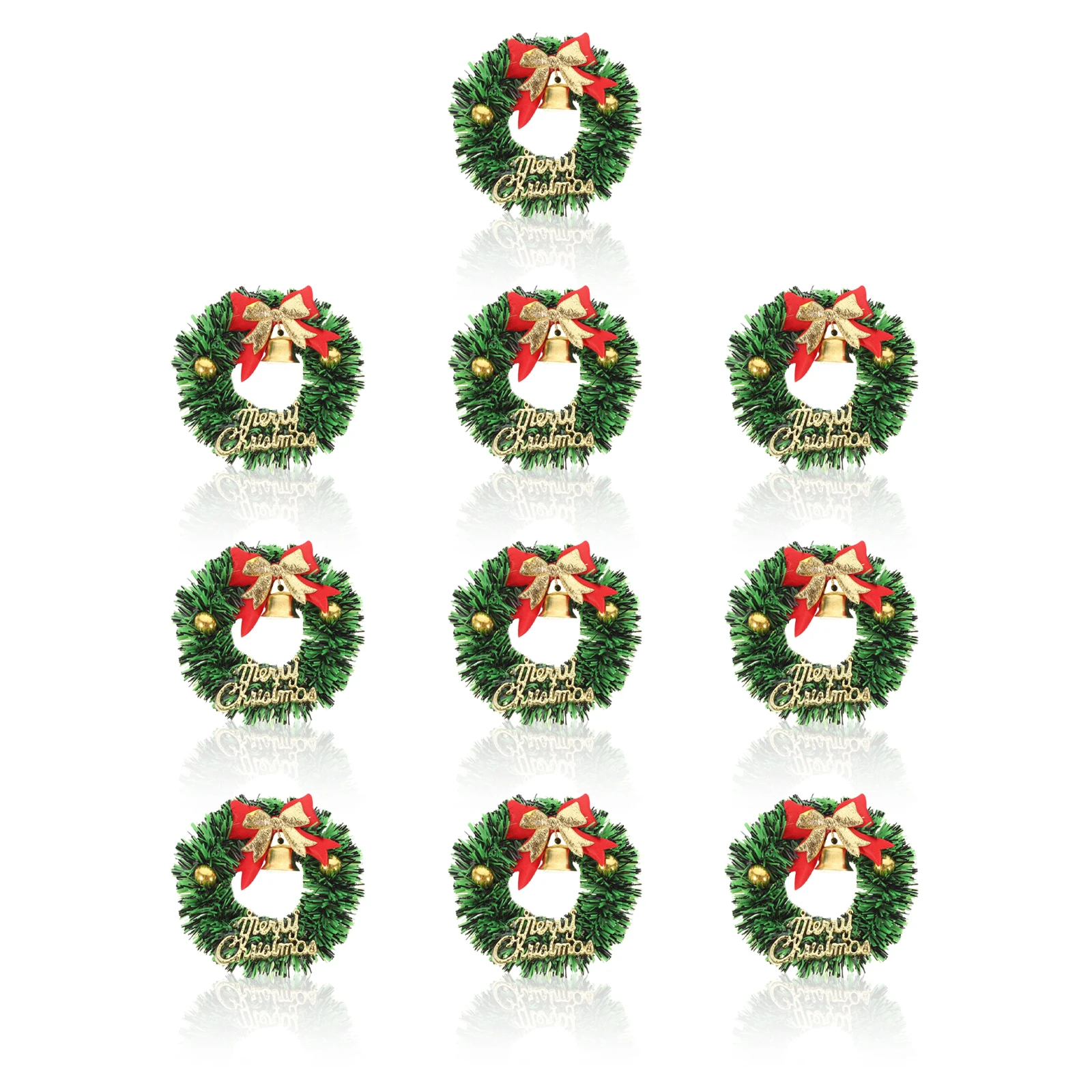 

10Pcs Mini Christmas Wreaths Cute Hanging Ornaments Xmas Tree Decorations Holiday Garland Pendants Mini Christmas Wreath