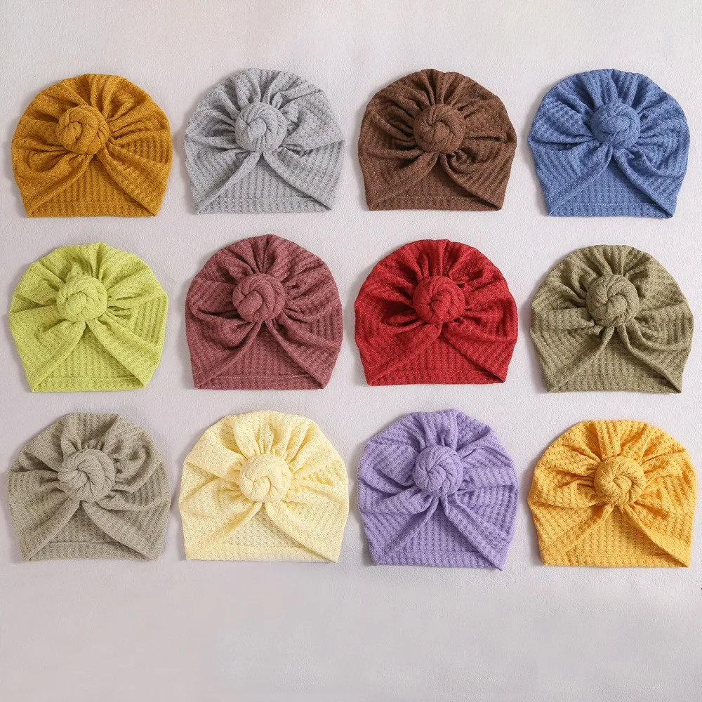 Turbans élastiques pour nouveau-né, bandes de sauna, chapeau de bébé en coton, enveloppes d'hôpital, doux et solide, mignon