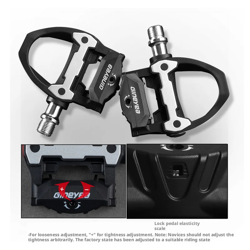 Gineyea Road Bicycle SPD Clipless Pedals Nylon Bearing Self-Locking Bike Pedals with Cleats Professional Cycling Racing Footrest