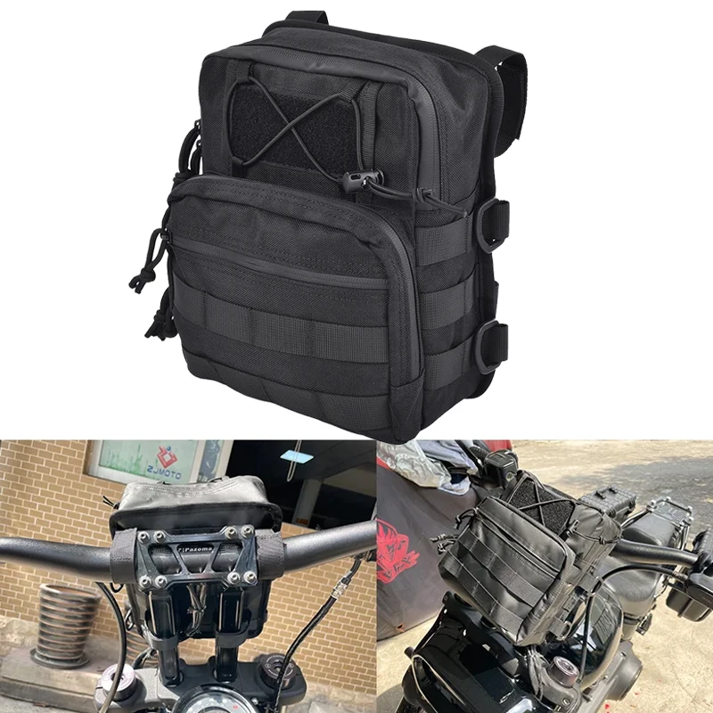 

Универсальная сумка на руль для мотоцикла, портативная Клубная сумка для хранения инструментов на переднем руле, для Harley Sportster Touring Softail Dyna