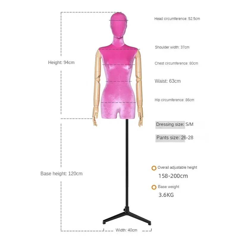 Women's Clothing Store High-end Mannequin Colorful Cloth Cover Female Half-length Mannequin for Window Clothing Display Rack