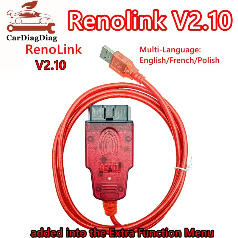 2024 Professional Renolink V2.10 OBD2 Cable for Renault Car Auto Tool ECU Tuning/air-ba9 Reset/ECM UCH Key Programmer Interface