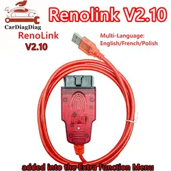 2024 profesjonalny kabel Renolink V2.10 OBD2 do samochodu Renault Auto Tool ECU Tuning/Reset air-ba9/ECM interfejs klucz programujący