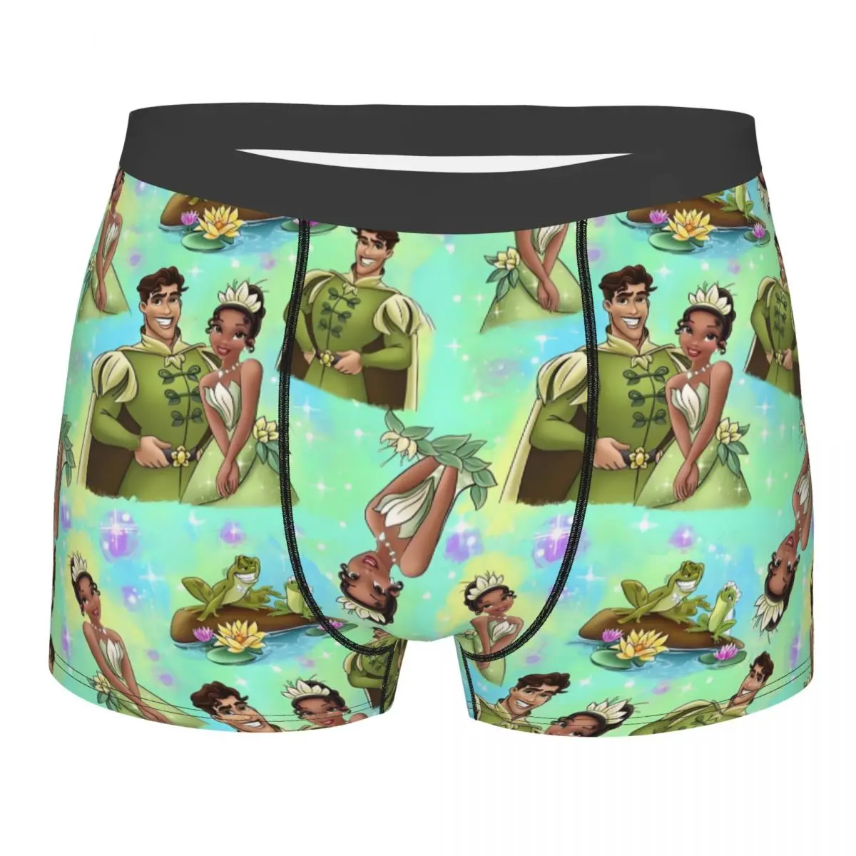 

Нижнее белье принцессы Тианы на заказ, мужские трусы-боксеры с принтом принцессы и лягушки, шорты, мягкие трусы