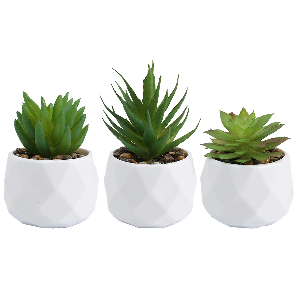 

3pcs Beautiful Artificial Succulents Set Perfect For Home And Desktop Decoration ﻿Home Bedroom Garden Decoration Supplies