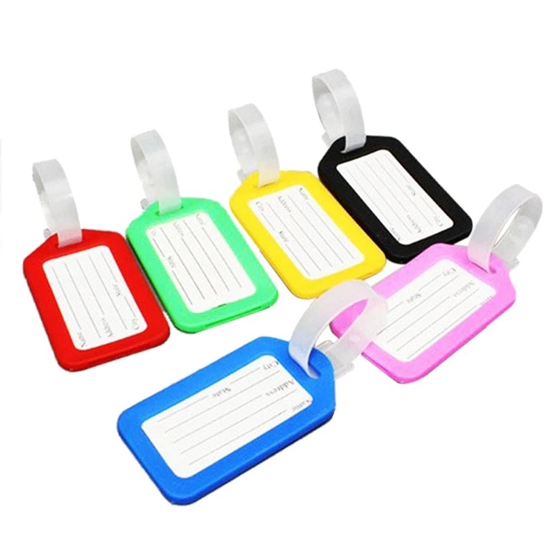 20X Travel Luggage Bag Tag Plastic Suitcase Baggage Office Name Address ID Label