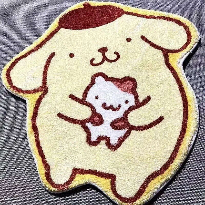 

70Cm Sanrio Pompurin Carpet Cute Cartoon Absorbent For Bedroom Door Living Room Floor Mattres Bedside Decorative Blanket Kitchen