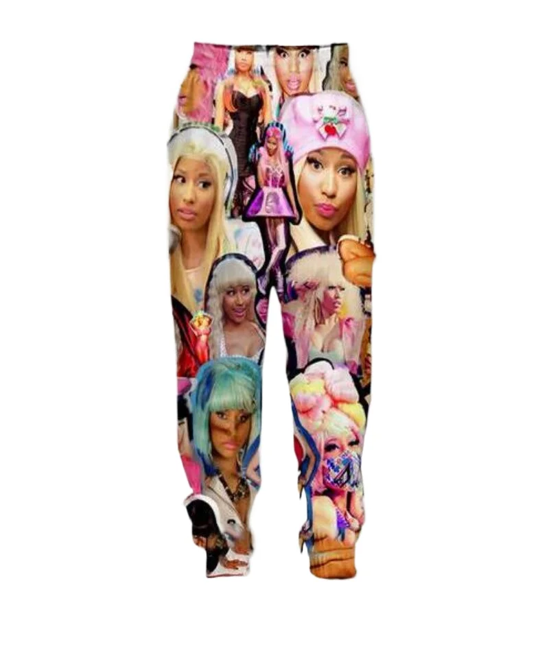 Nicki-Pantalones largos deportivos con estampado 3D para hombre y mujer, ropa de calle informal, holgada, K022