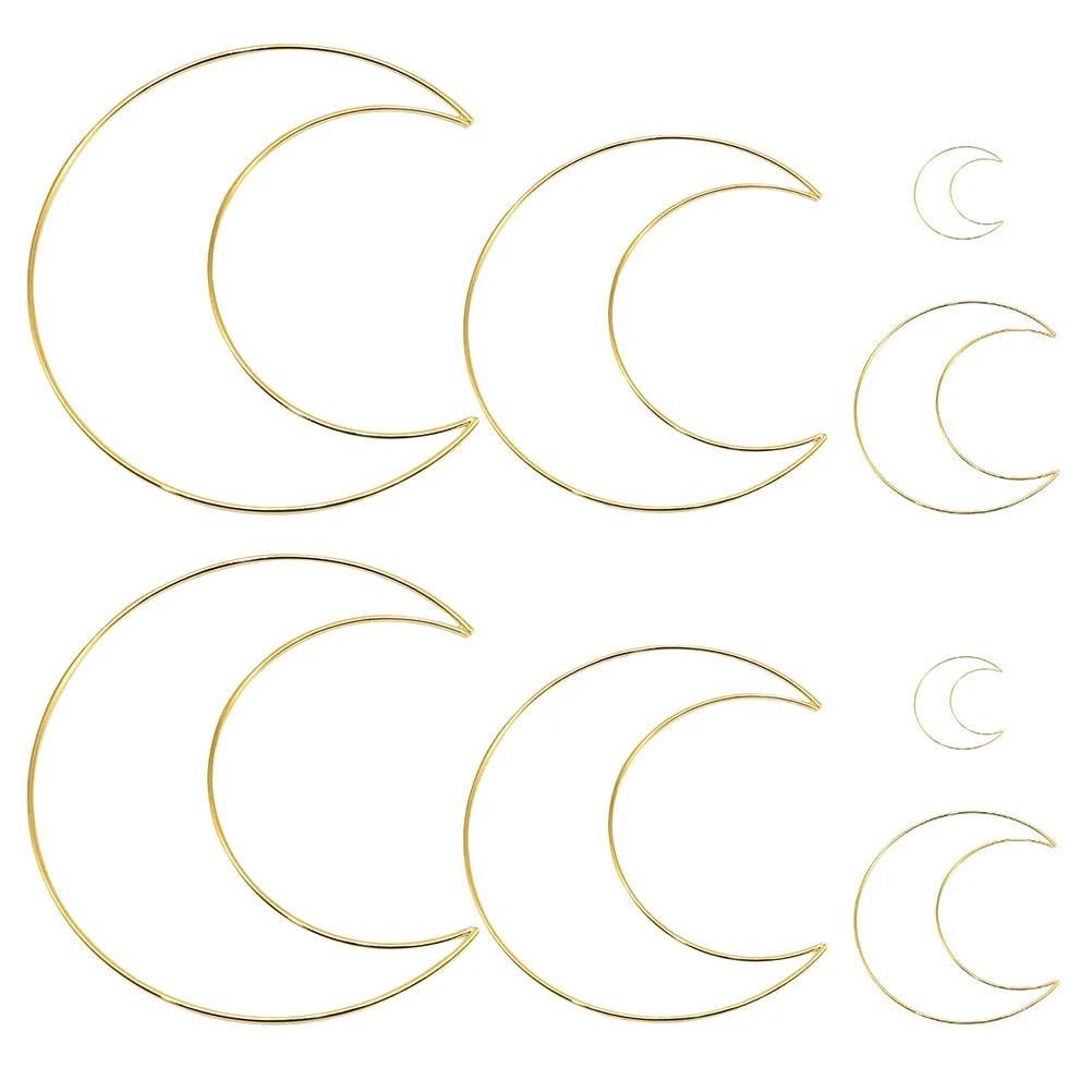 

8 Pcs Dream Catcher Hoop Moon Craft Rings Wreath Dreamcatcher Supplies Accessories Pendants for Jewelry Making Metal Crafts