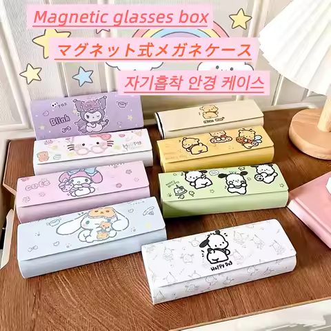 Kawaii for Sanrio Hello Kitty Glasses Case Cartoon Cute Portable Anti-Pressure and Anti-Fall Myopia Eye Box Sunglass Storage Box