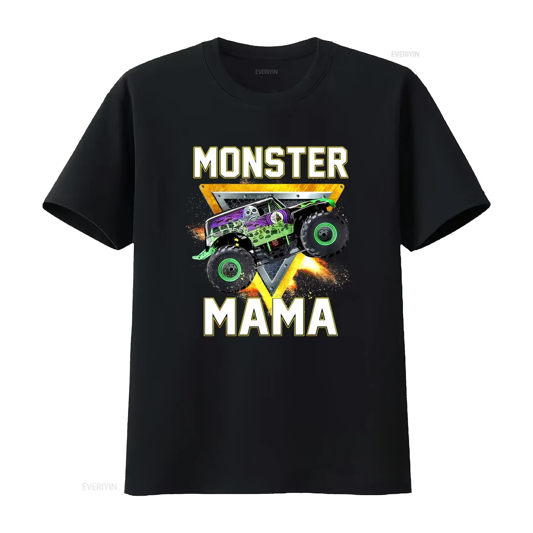 Monster Truck Mama T Shirt Design Perfect for Lovers Stylish and Comfortable vintage Washed graphic Casual homme Versatile
