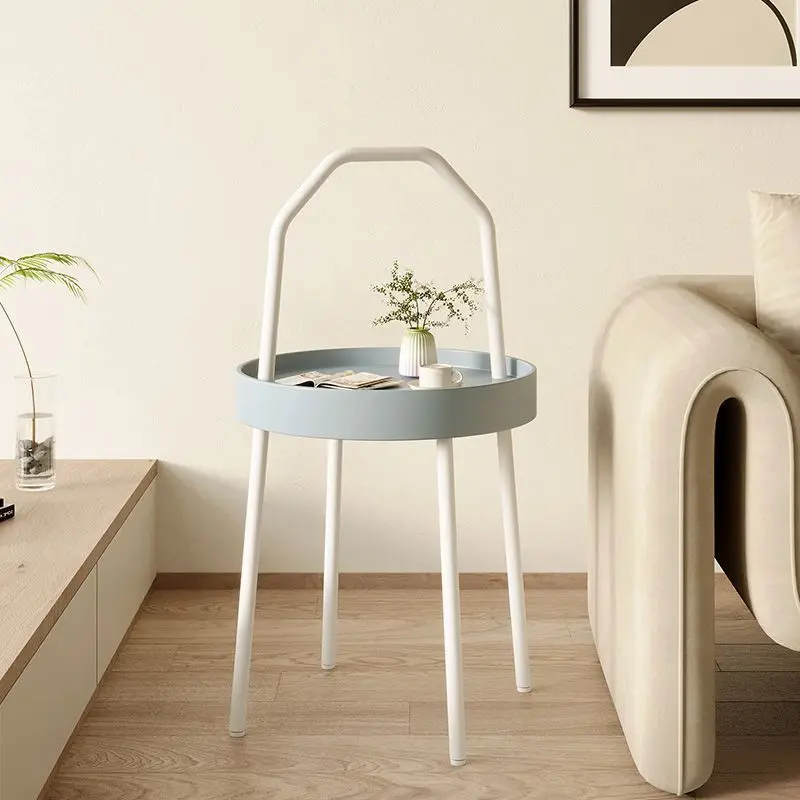 Corner Small Tea Tables Simple Modern Living Room Furniture Small Coffee Table Bedside Tables Mesas Iron Legs  PP Plastics Mesa