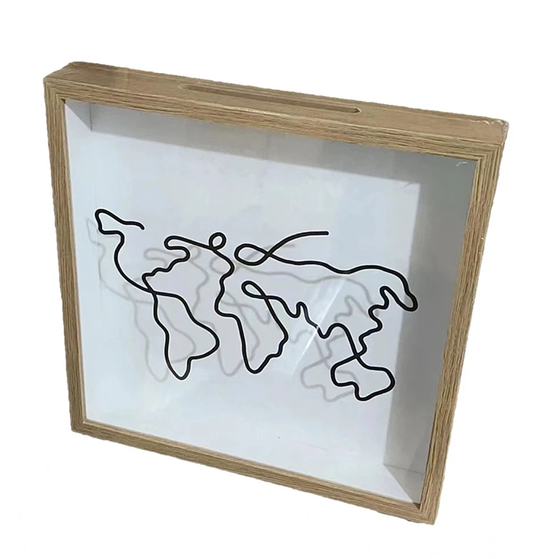 Adventure Archive Box Travel Shadow Box Ticket Shadow Box mit Schlitz, Memory Boxes für Andenken-C