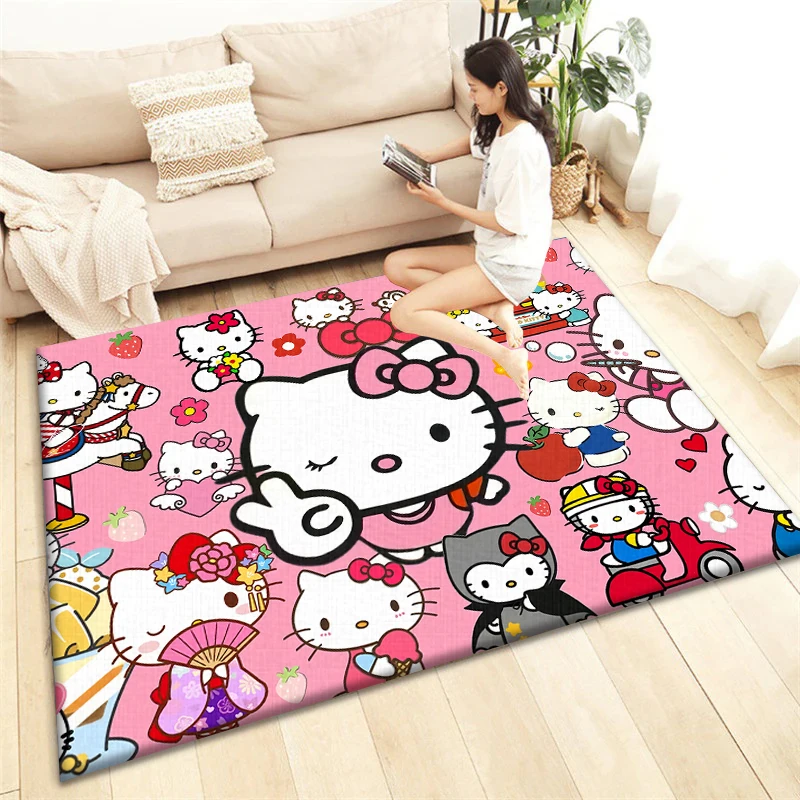 

Hello Kity Carpet for Children,Living Room Bedroom Floor Mat Kitchen Mat Children's Bedroom Mat,bedroom Decor, Anime Rug, carpet
