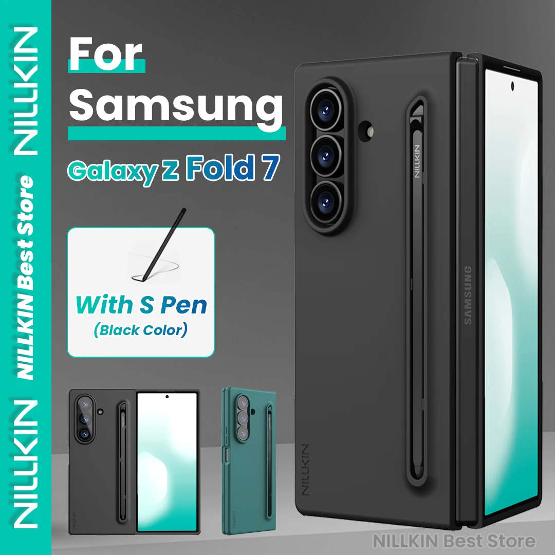 

(With Pen) NILLKIN For Samsung Galaxy Z Fold 7 Flex Pure Fold Case Skin Friendly Hand Feeling Liquid Silicone Shockproof Cover