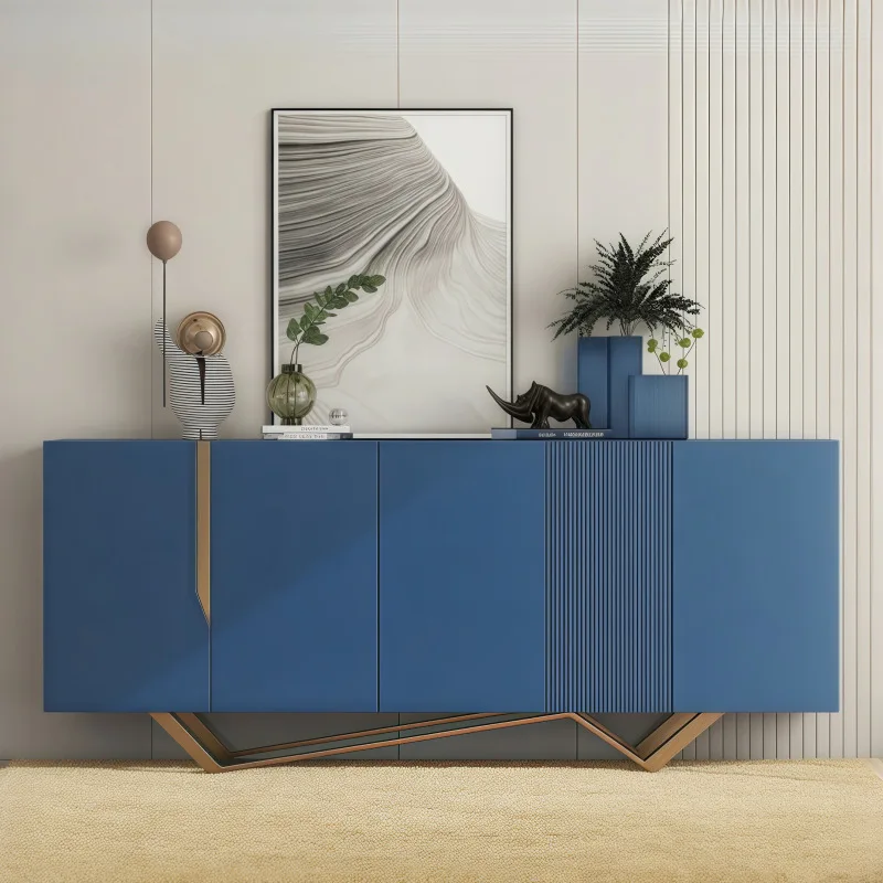 

A light luxury paint dining side cabinet solid wood entrance entrance cabinet modern simplicity