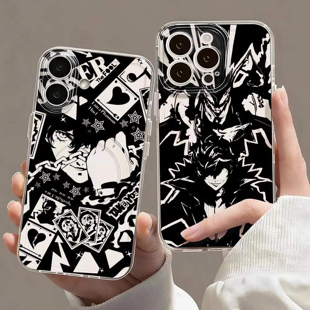 Game P-Persona 5 Phone Case Magnetic Clear Case for iPhone 17 16 15 14 13 12 Pro Max Plus Slim Wireless Cover