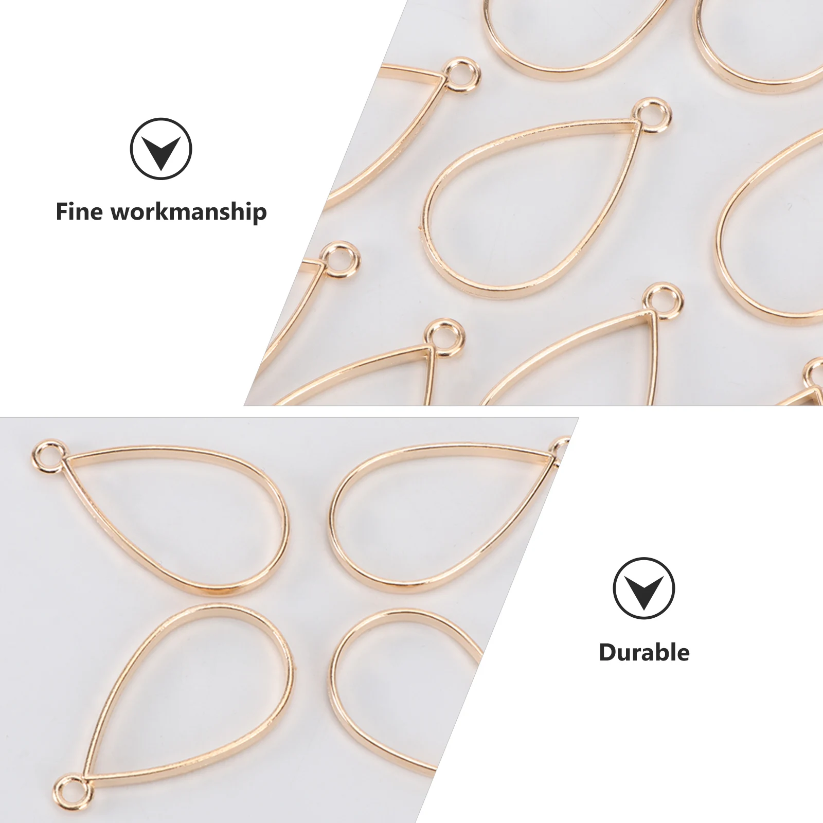 

50pcs Water Drop Pendant DIY Necklace Making Bulk Craft Metal Accessories Hanging Ornament Jewelry Parts Zinc Alloy Frames For