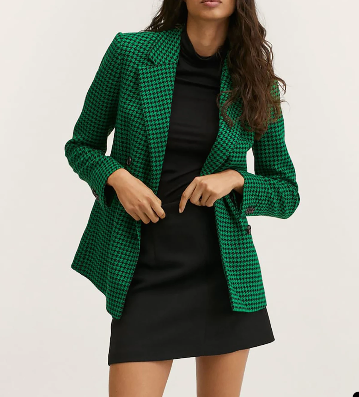 Vintage Houndstooth Coat Mother Of Bride Dresses Women Double Breasted Outfits Designed Warm Woolen Jacket