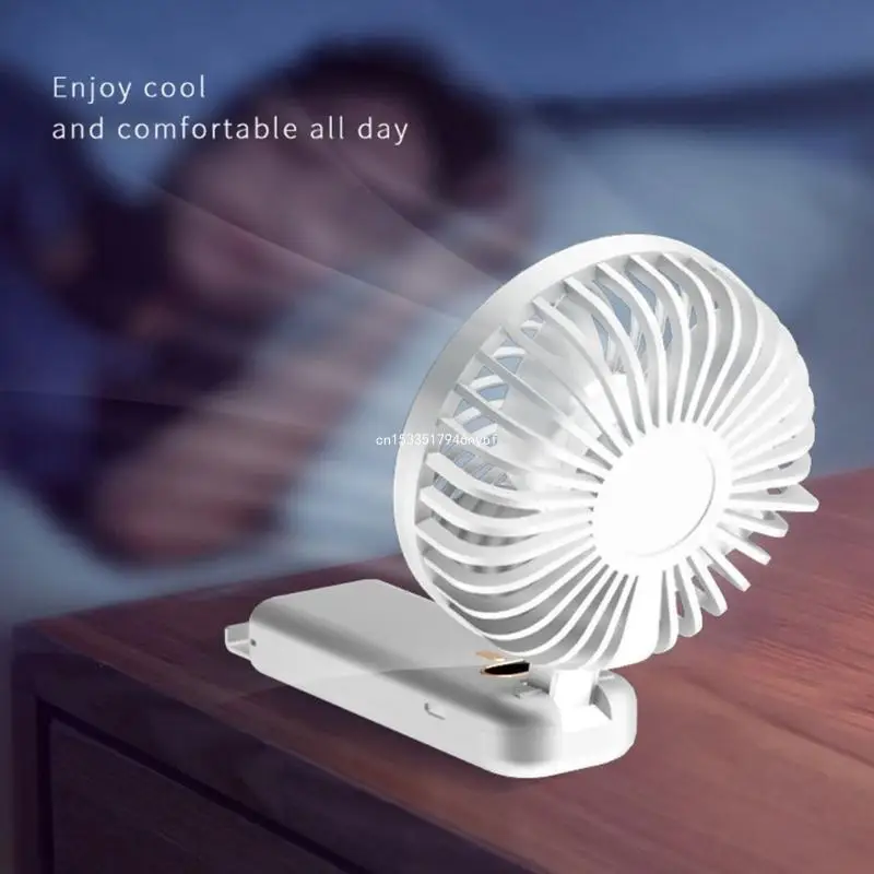 Handheld Cooling Fan 5 Speed Mini Desk Fan Low Noise Foldable Fan Easy to Use Dropship