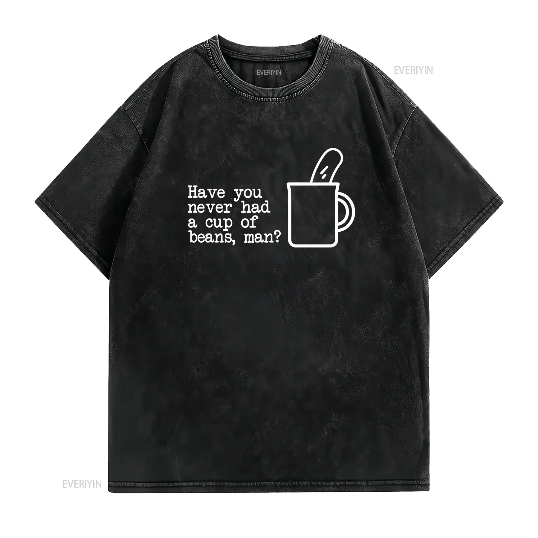 Alan Partridge T Shirt Cup Of Beans Funny Quote Casual Crew Neck Slight Stretch Fabric Regular Fit Print Pattern Perfect