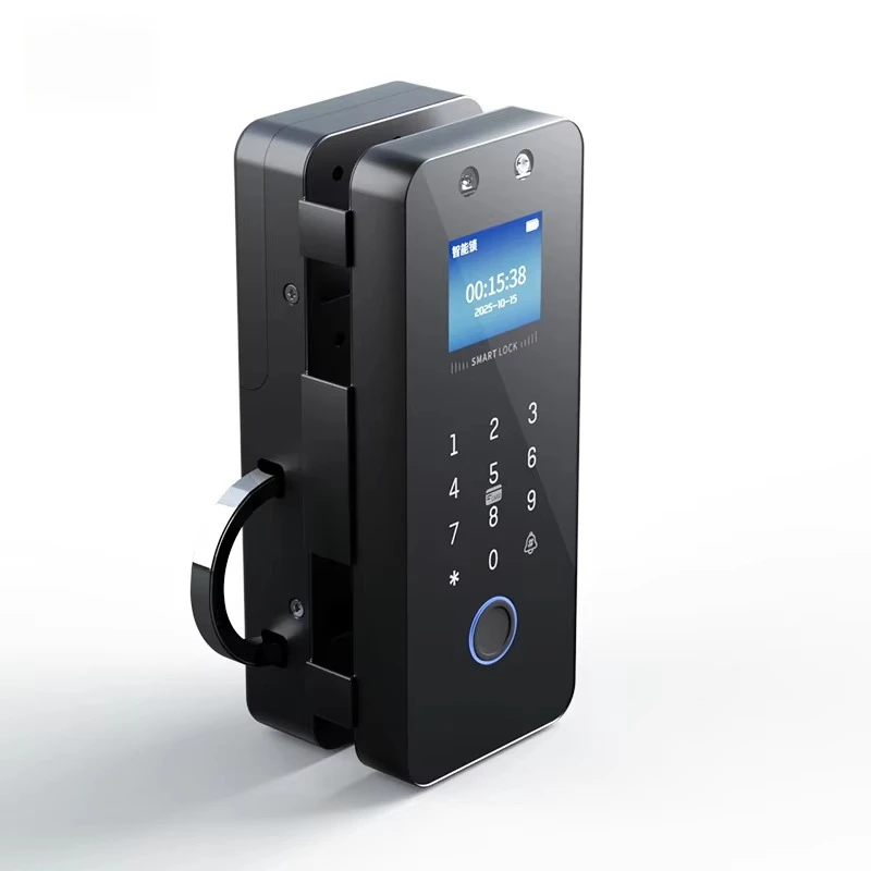 

Security Digit Face Recognition Glass Door Electric Smart Lock with Camera and Fingerprint Combination Lock for Sliding Door