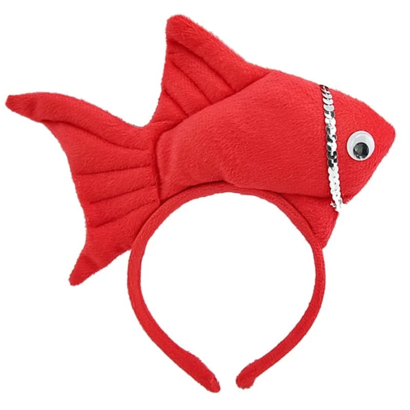 Cartoon Stuffed Fish Shape Headband Multiple Color Halloween Party Hair Hoop