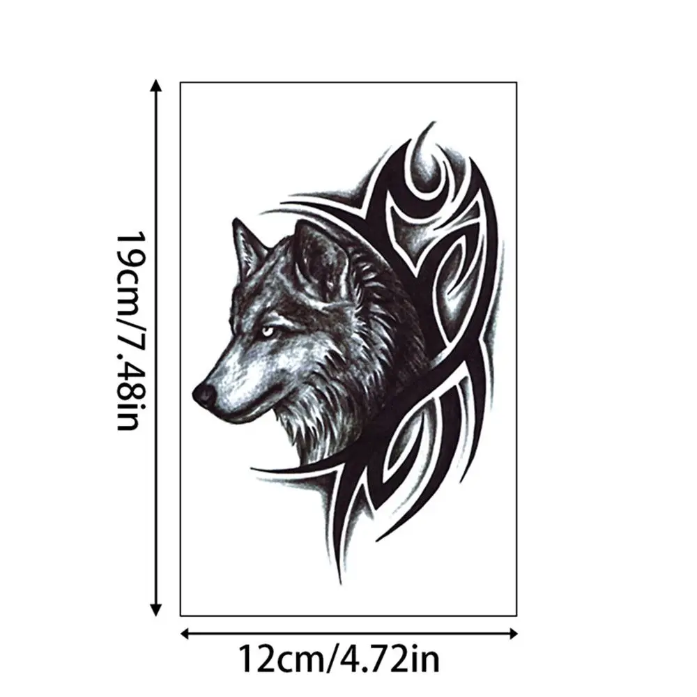 

2pcs Wolf Head Fake Tattoos Removable Wolf King Wolf Tattoo Sticker Body Art Temporary Tattoos