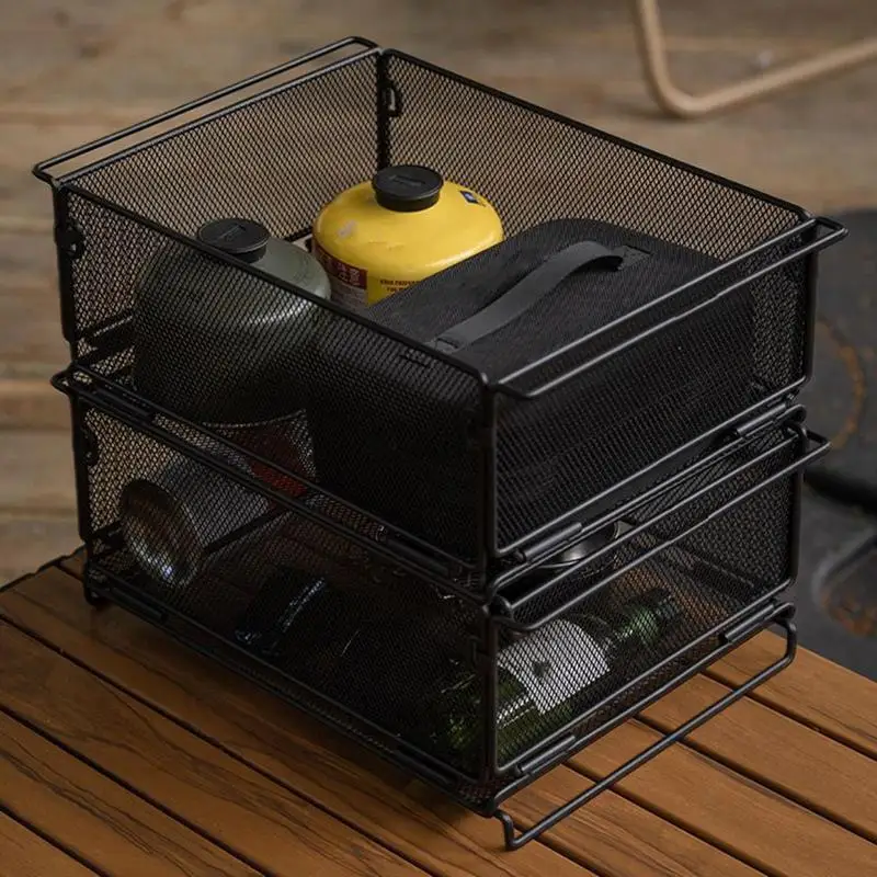 

Outdoor IGT Table Unit Combination Multifunctional Water Filter Basket Table Storage Box 304 Stainless Steel Storage Net Cage