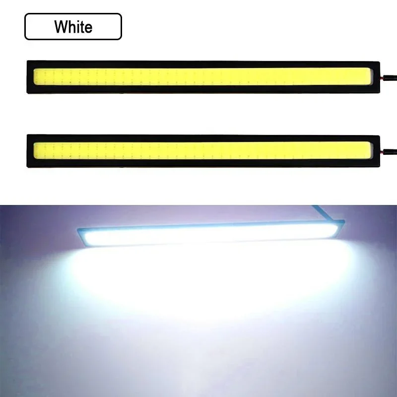 10PCS 17CM LED DRL Waterproof Driving Daytime Running Lights Strip 12V COB LED Car Aluminum Stripes Lights