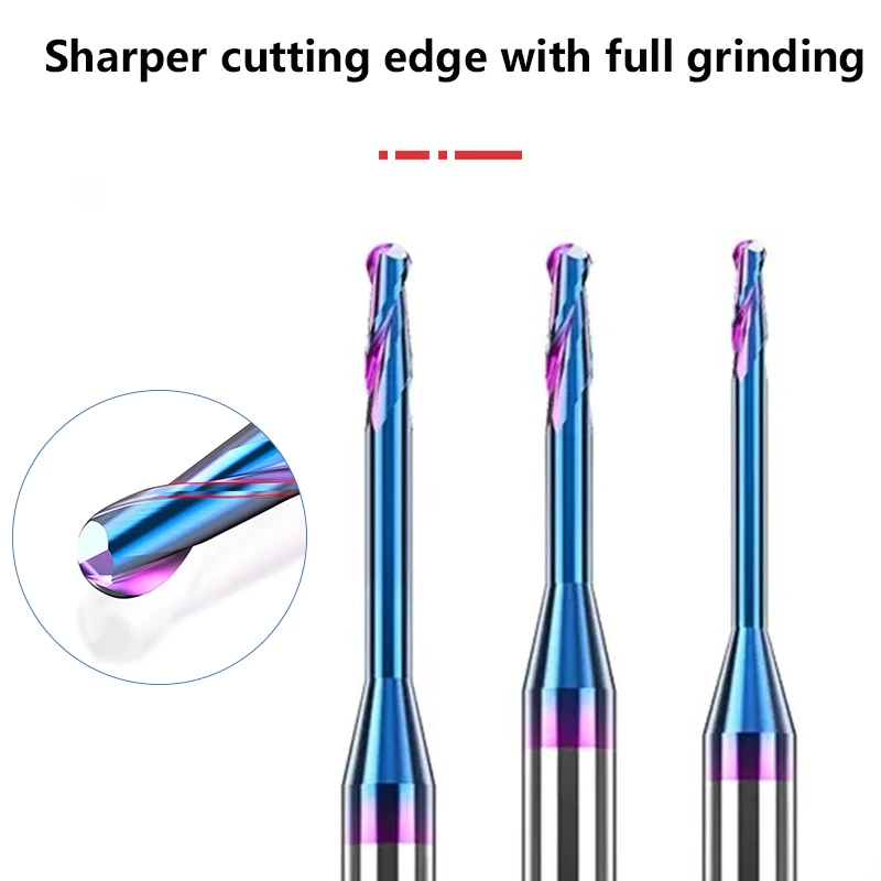 

CSZJ Milling Machine HRC65 Extra Long Ball Nose End Mill 2 Flutes Woodworking Tools CNC Finishing Machining Endmill Cutter