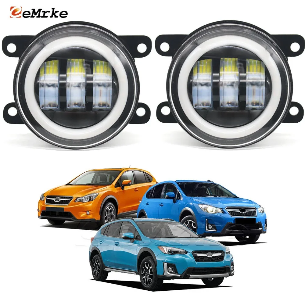 Led Fog Lights PTF 30W Lens Car Angel Eye DRL for Subaru XV Crosstrek 2011 2012 2013 2014 2015 2016 2017 2018 2019 2020 2021