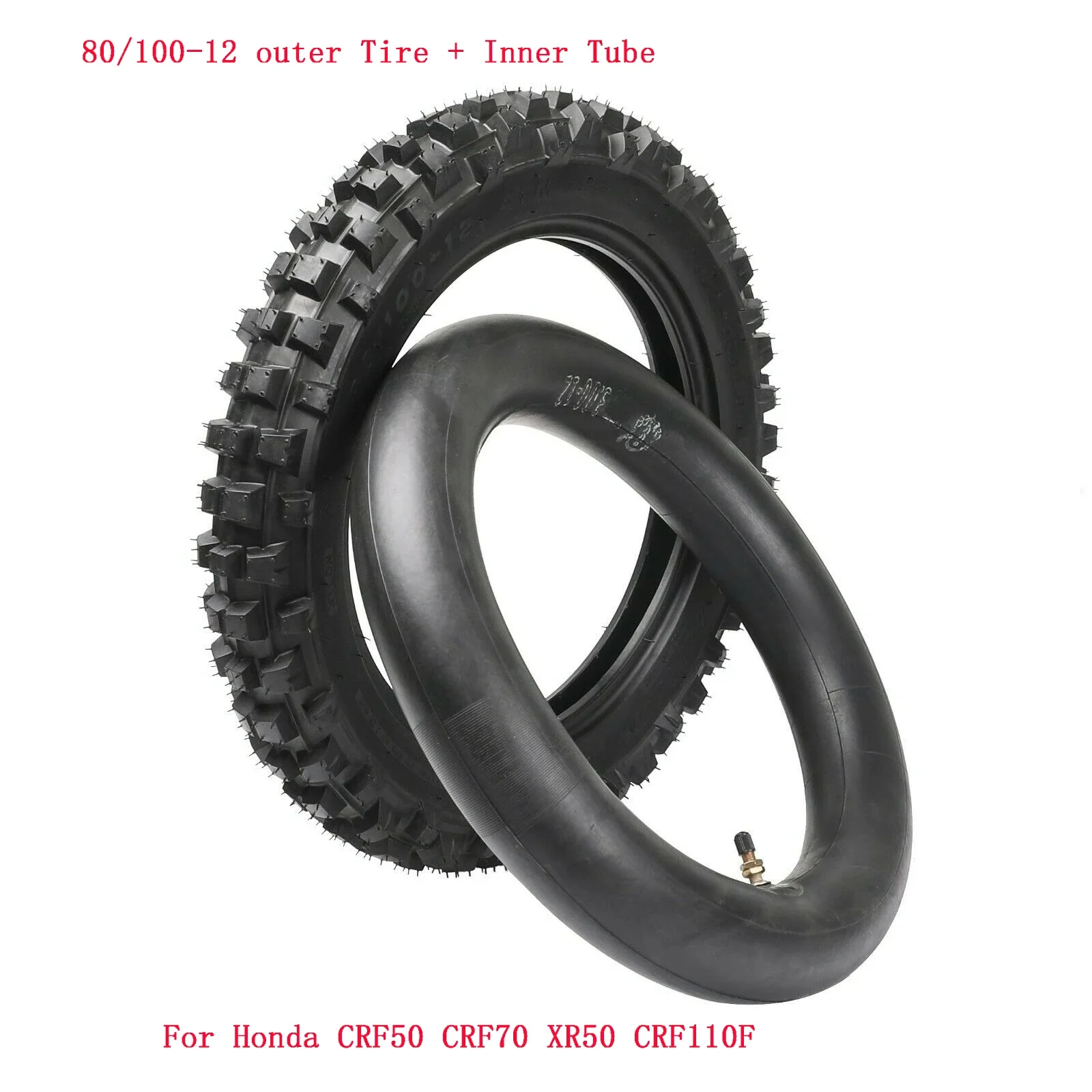 3.00-12 inch Dirt Bike 80/100-12 Tire & Tube Rear For Honda CRF50 CRF70 XR50 CRF110F Dirt Pit Bike