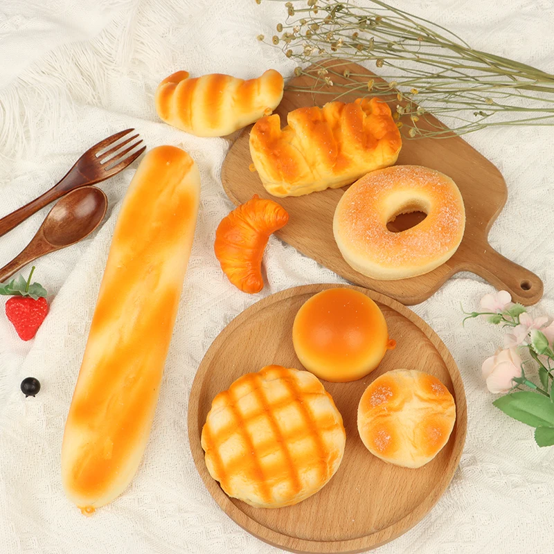 1Pc Simulation PU Bread Toast Donuts Slow Rising Squeeze Stress Relief Toys