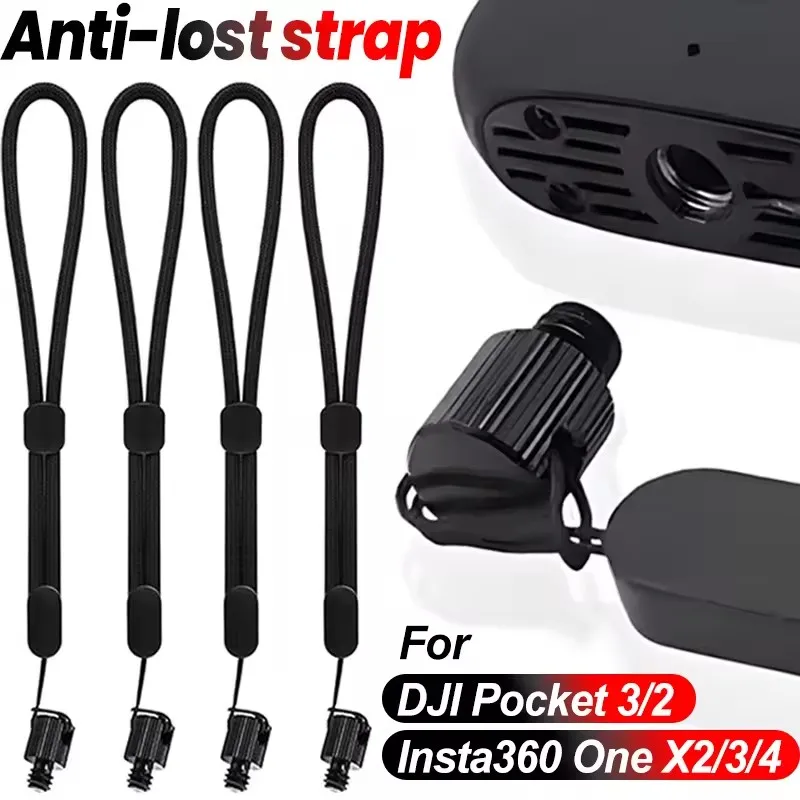 Sangle de poignet avec vis 1/4 pour Insta360 X4 X3 X2, sangle légère anti-perte, cordon de suspension pour DJI Pocket 2 3