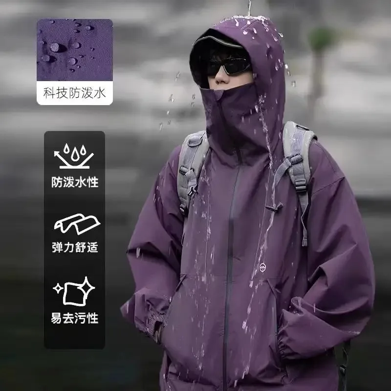 Rainstorm waterproof assault jacket camping equipment men\'s three in one American fast drying brand purple jacket jacket