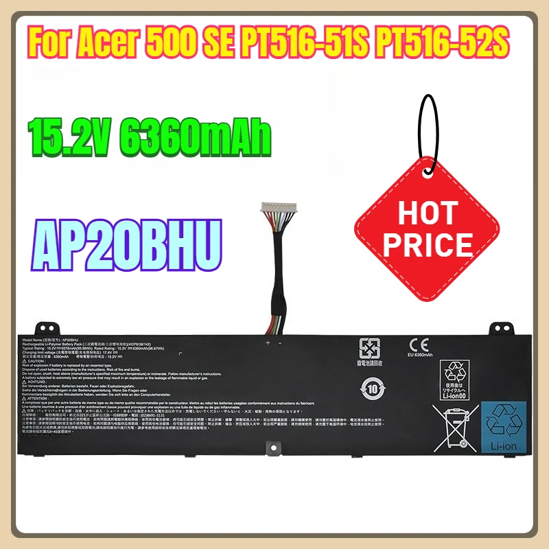 

15.2V 6360mAh Built-in Laptop Battery AP20BHU for Acer 500 SE PT516-51S PT516-52S