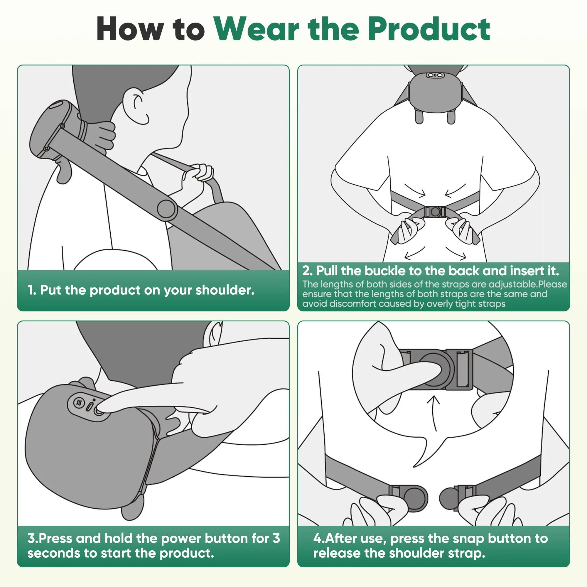 جهاز تدليك لاسلكي للرقبة والكتف بتصميم إصبع بيونيك، جهاز تدليك الظهر العميق للاستخدام المنزلي والمكتبي