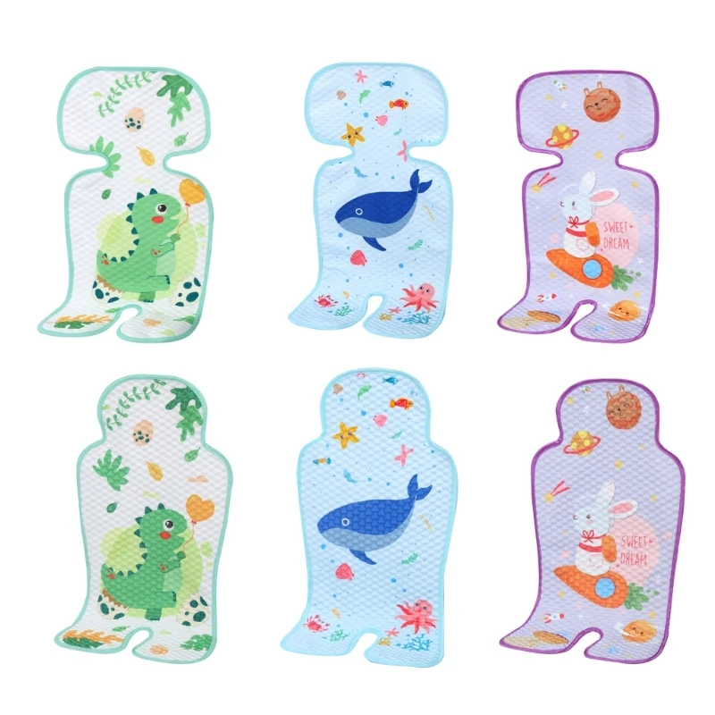 Baby Carriage Summer Seating Liners Strollers Ice-Silk Cooling Mats Cartoon Seating Pad