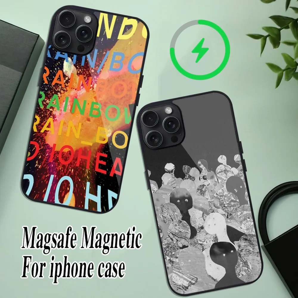 Radiohead Rock Band Phone Case For iPhone 11 Mini 12 13 Max 14 Plus 15 Pro Magesafe Magnetic Shell