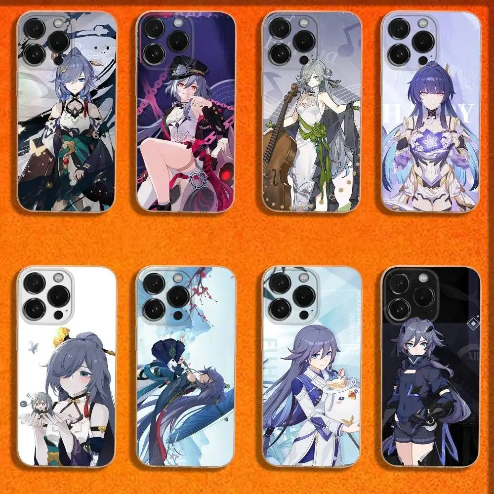 

H-Honkai impact 3 Fu Hua Herrscher Phone Case For iPhone 16,15,14,13,12,11 Plus,Pro,Max,XR,XS,Plus,E,Mini Transparent Soft Cover