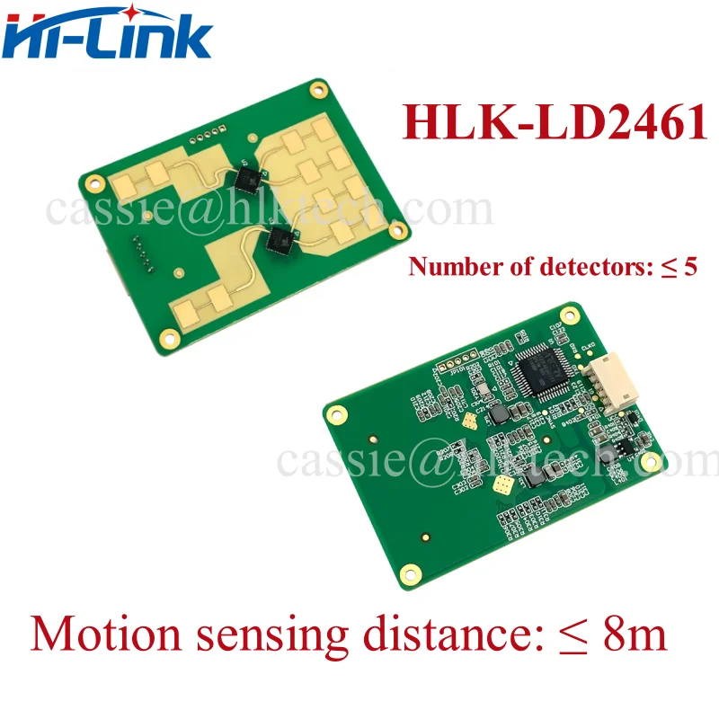 Hi-Link HLK-LD2461 24G 2T4R, modul Radar pelacak lintasan manusia sensitivitas tinggi, rumah/kendaraan/hotel cerdas