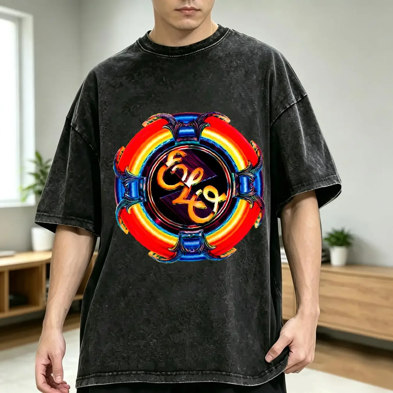 washed T Shirt Classic Music ELO Electric Light Orchestra Jeff Lynne Roy Wood Bev Bevan vintage Washed Soft designer clothes