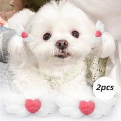 2PC Pet Supplies Accessories Dog and Cat Long Hair Cartoon Cute Love Wings Hair Clip Random Headwear