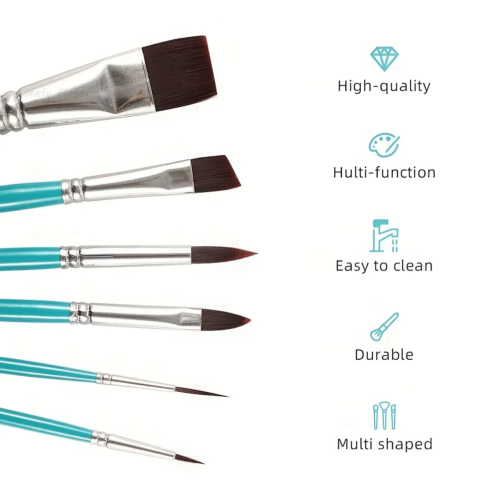 12-teiliges professionelles Gesichtsmalerei-Pinselset mit Nylonborsten, ideal für Bühnen-Make-up, Blütenblattspitzen, Prägung und Linienarbeit – Detail 3