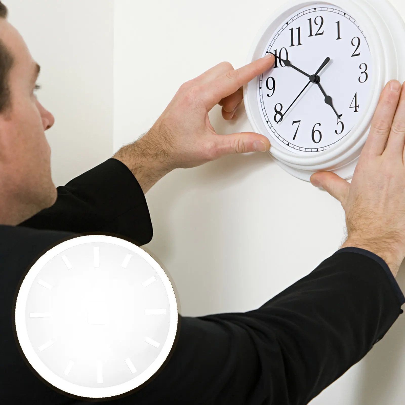 2Pcs Clear Acrylic Clock Face Stencil Template Round Router Inlay Template Board DIY Clock Dial Number Guide Stencil for Wall