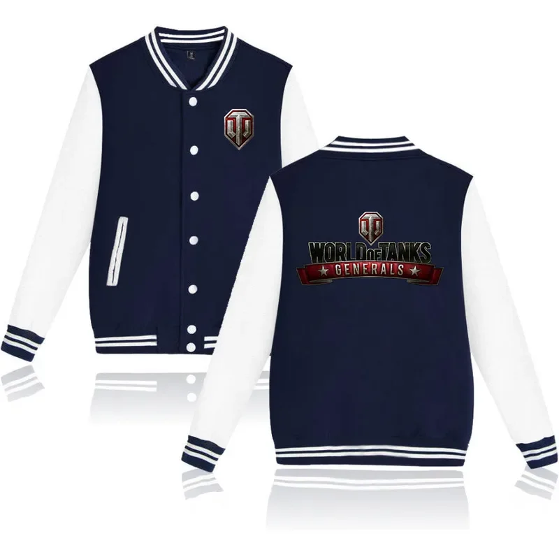 Game World Of Tanks Varsity Baseball Bomber Jacket Men Women Hip Hop Harajuku Jackets Boys Girls Single Breasted Loose Coats