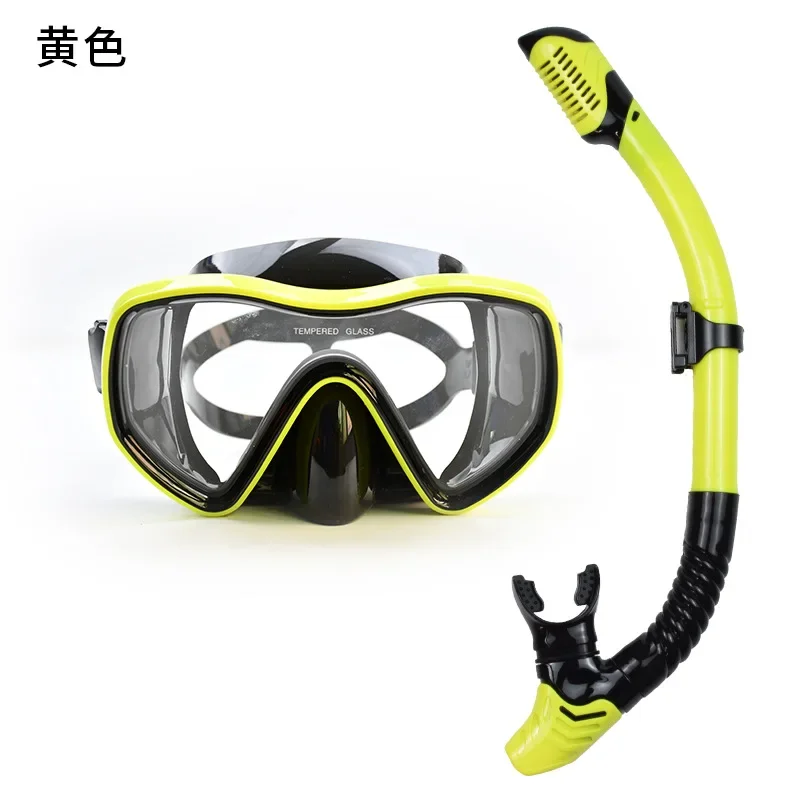 

diving goggles adult silicone anti-fog snorkeling mask large frame diving mask full dry breathing tube