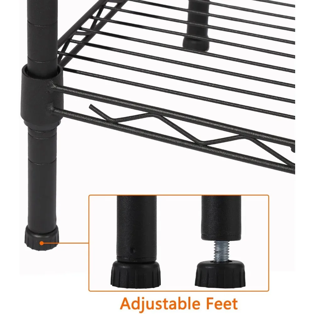 Ajustável Heavy Duty Armazenamento Prateleiras Unidade, Metal Organizador, Rack de fio para Lavanderia, Banheiro, Cozinha, Despensa Closet, 4 Prateleiras