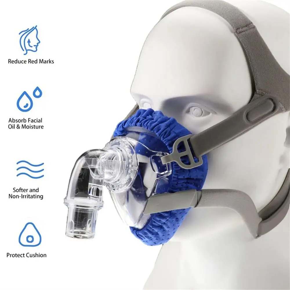 Herbruikbare CPAP-neusmaskerliners, zachte, ademende stof, volgelaatsmaskerkussens, one size fits all, comfortabel CPAP-maskerkussen